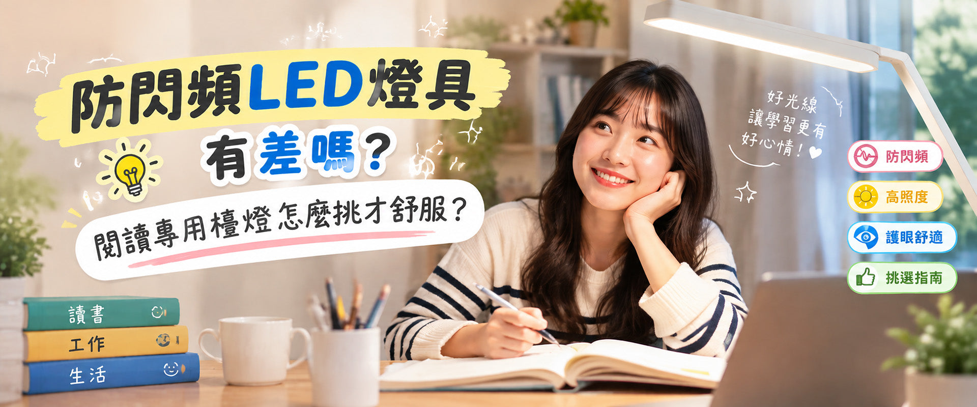 防閃頻LED燈具有差嗎？閱讀專用檯燈評價與護眼選購指南｜好室 HOUSING