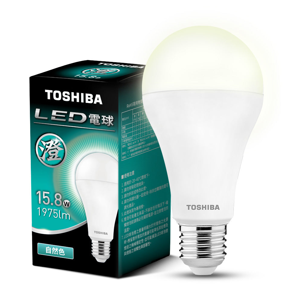 東芝TOSHIBA 澄系列 9.8W/11.8W/15.8W LED廣角燈泡 高亮省電(晝光色/燈泡色/自然色)