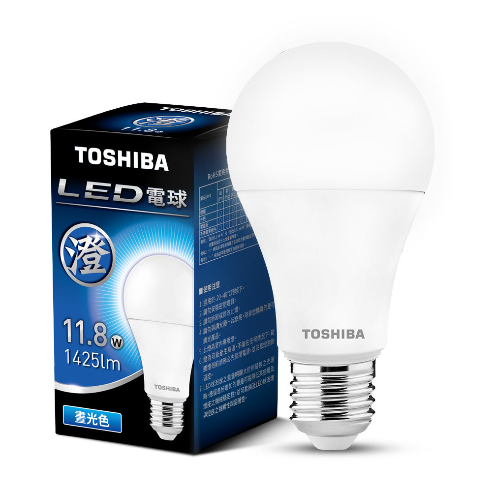 東芝TOSHIBA 澄系列 9.8W/11.8W/15.8W LED廣角燈泡 高亮省電(晝光色/燈泡色/自然色)