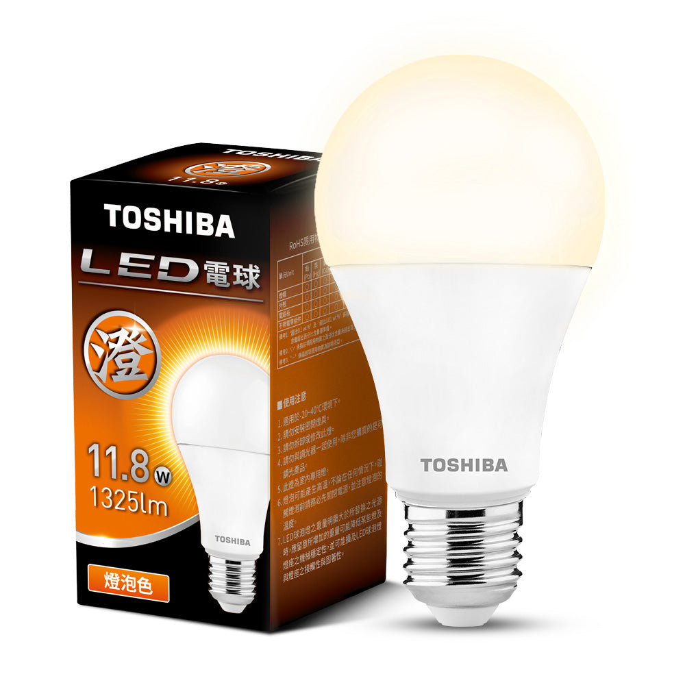 東芝TOSHIBA 澄系列 9.8W/11.8W/15.8W LED廣角燈泡 高亮省電(晝光色/燈泡色/自然色)