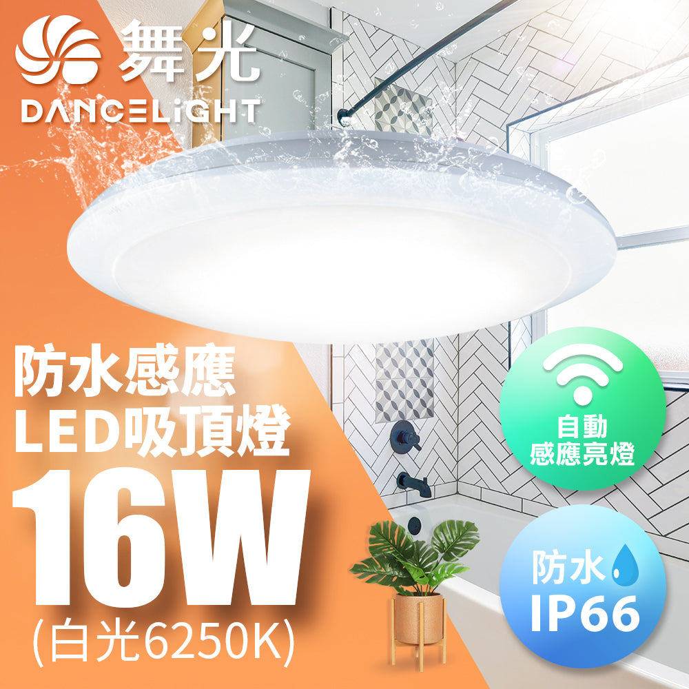 舞光DanceL 1-3坪 16W 微波感應 防水膠囊 壁切LED吸頂燈