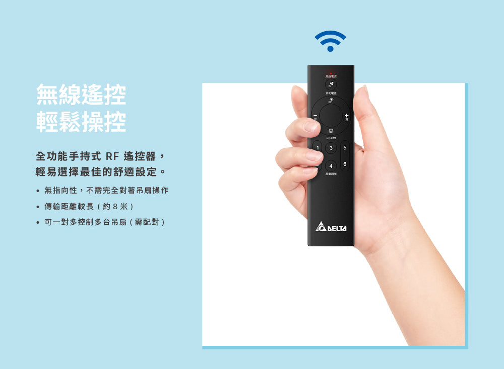 台達電子DC直流節能60吋加州系列吊扇無線遙控 適用5-7坪 電壓110V