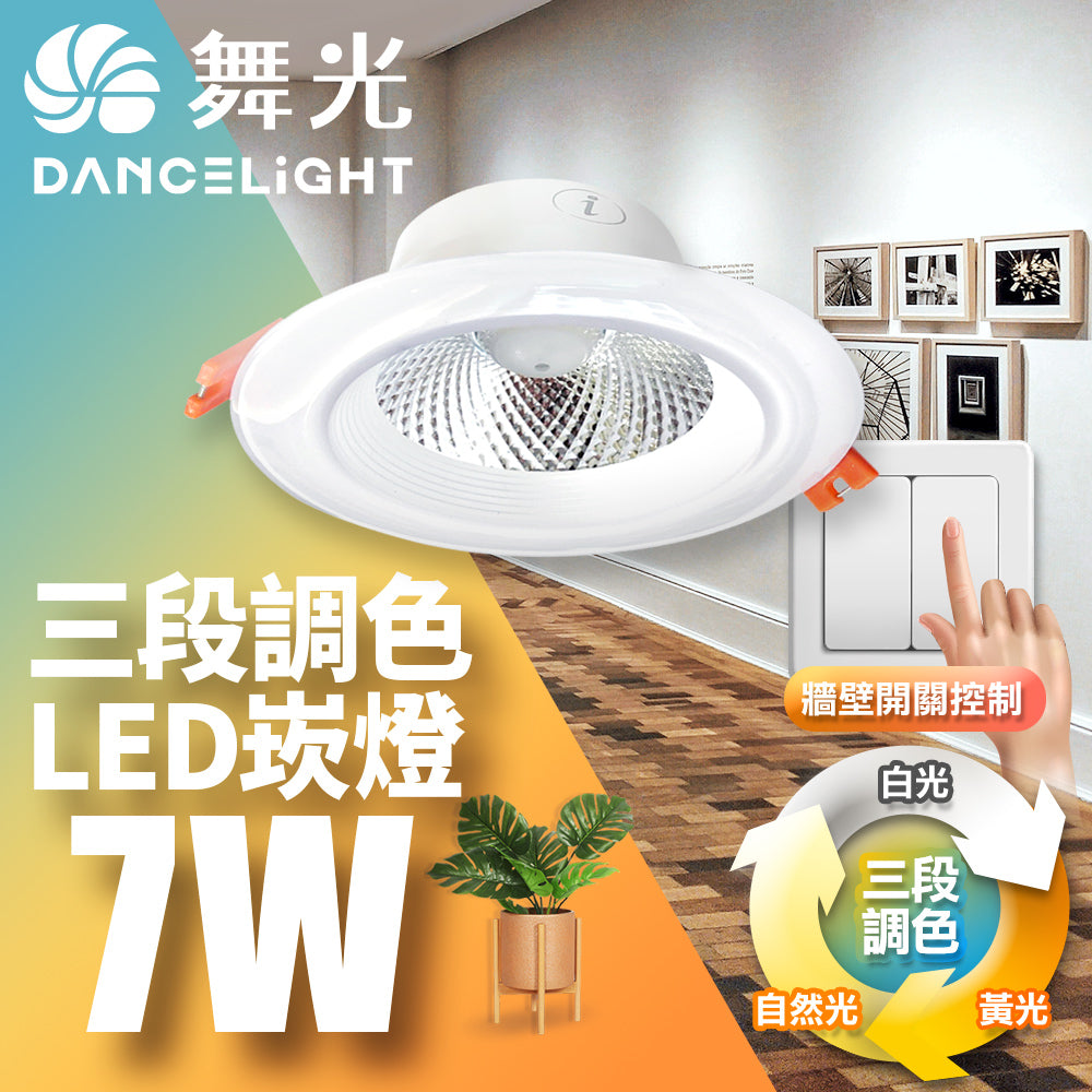 舞光DanceLight 4W/7W/16W 調色壁切 三色溫LED崁燈