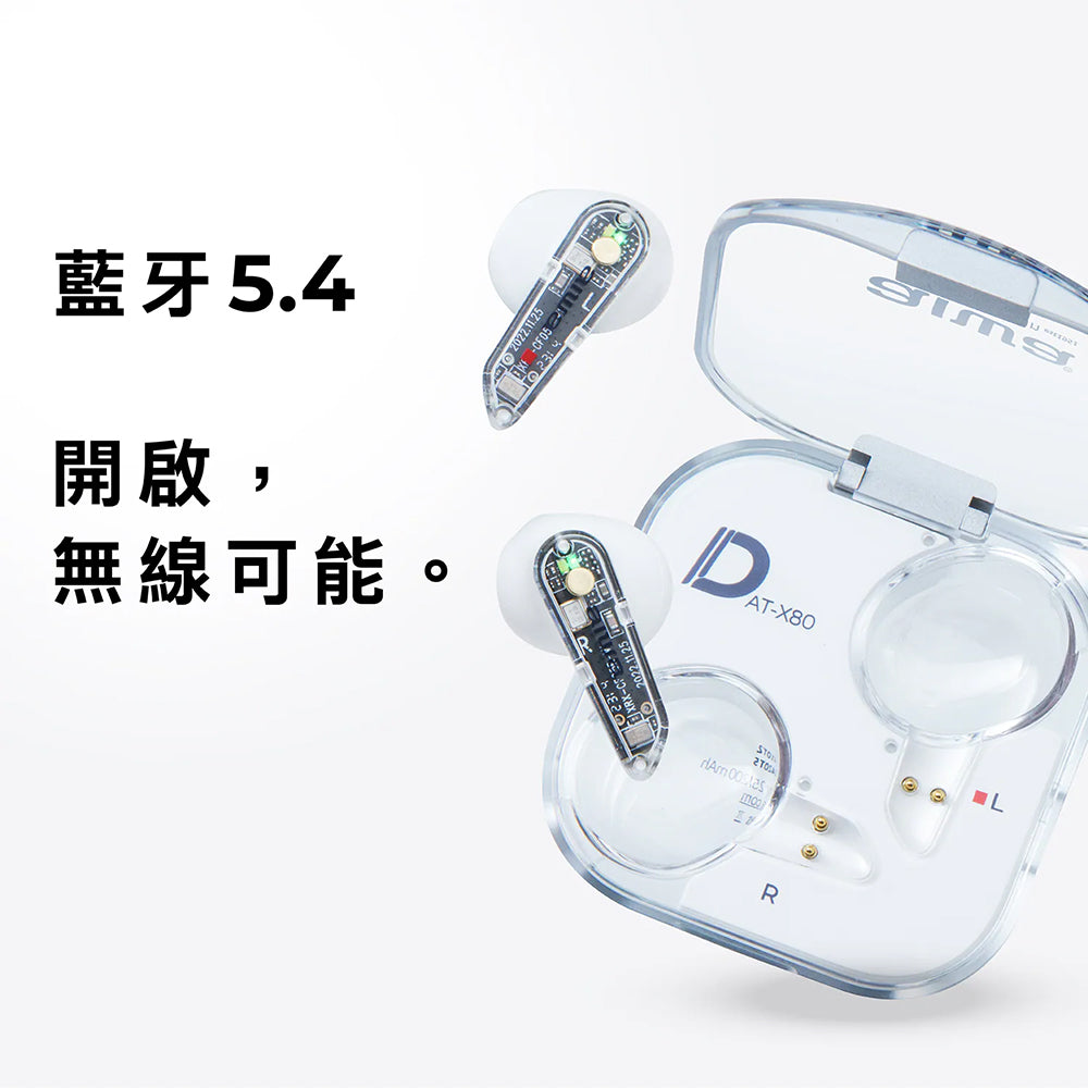 AIWA愛華 AT-X80D 真無線藍牙耳機  藍牙5.4 ENC降噪 半入耳式耳機 黑/白/粉紅/綠/紅