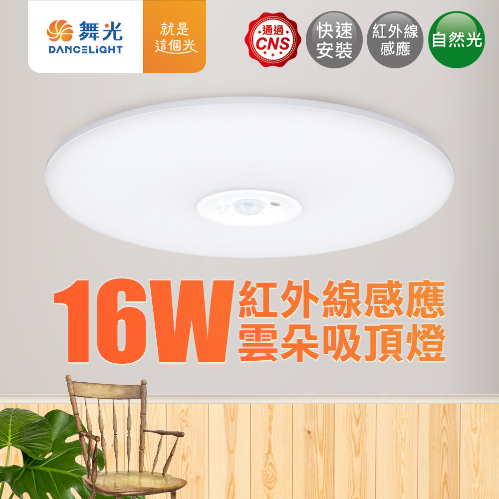 DanceLight 舞光 1-2坪 16W雲朵紅外線感應LED吸頂燈