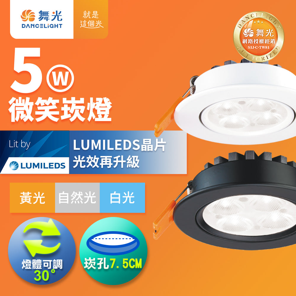 舞光DanceLight 微笑 可調角度 重點照明 5W/8W/15W LED崁燈