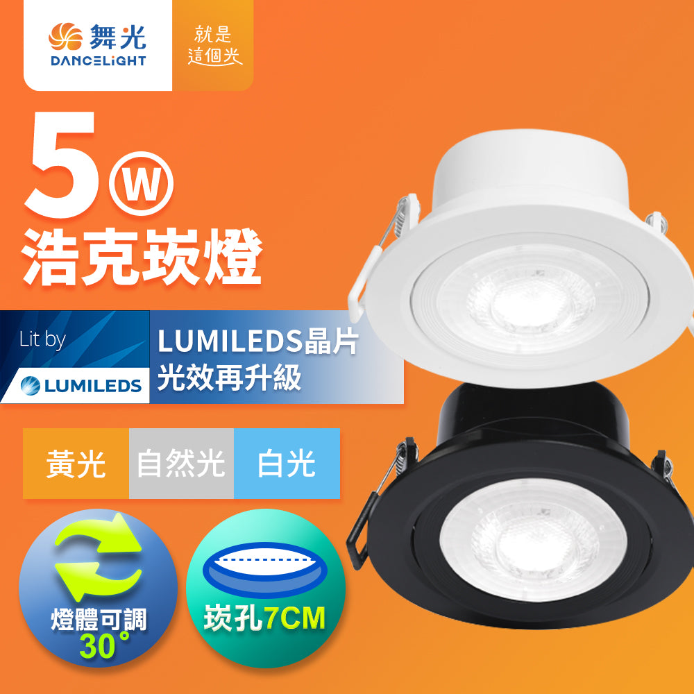 舞光DanceLight 浩克 5W/8W 窄角聚光照明 可調角度 LED崁燈