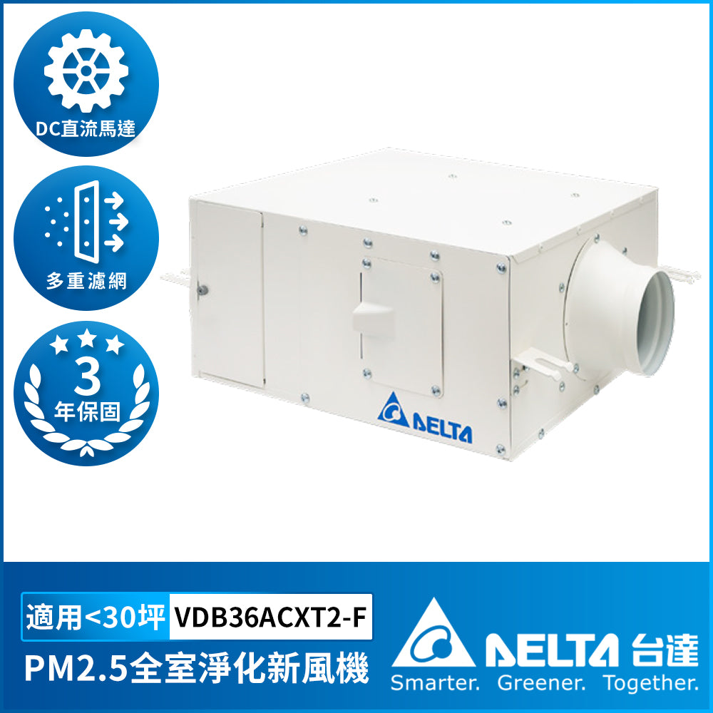 台達全室淨化新風機 PM2.5正壓進氣系統 30坪~110坪適用 DC變頻節能換氣設備(下單前請先加LINE確認庫存)