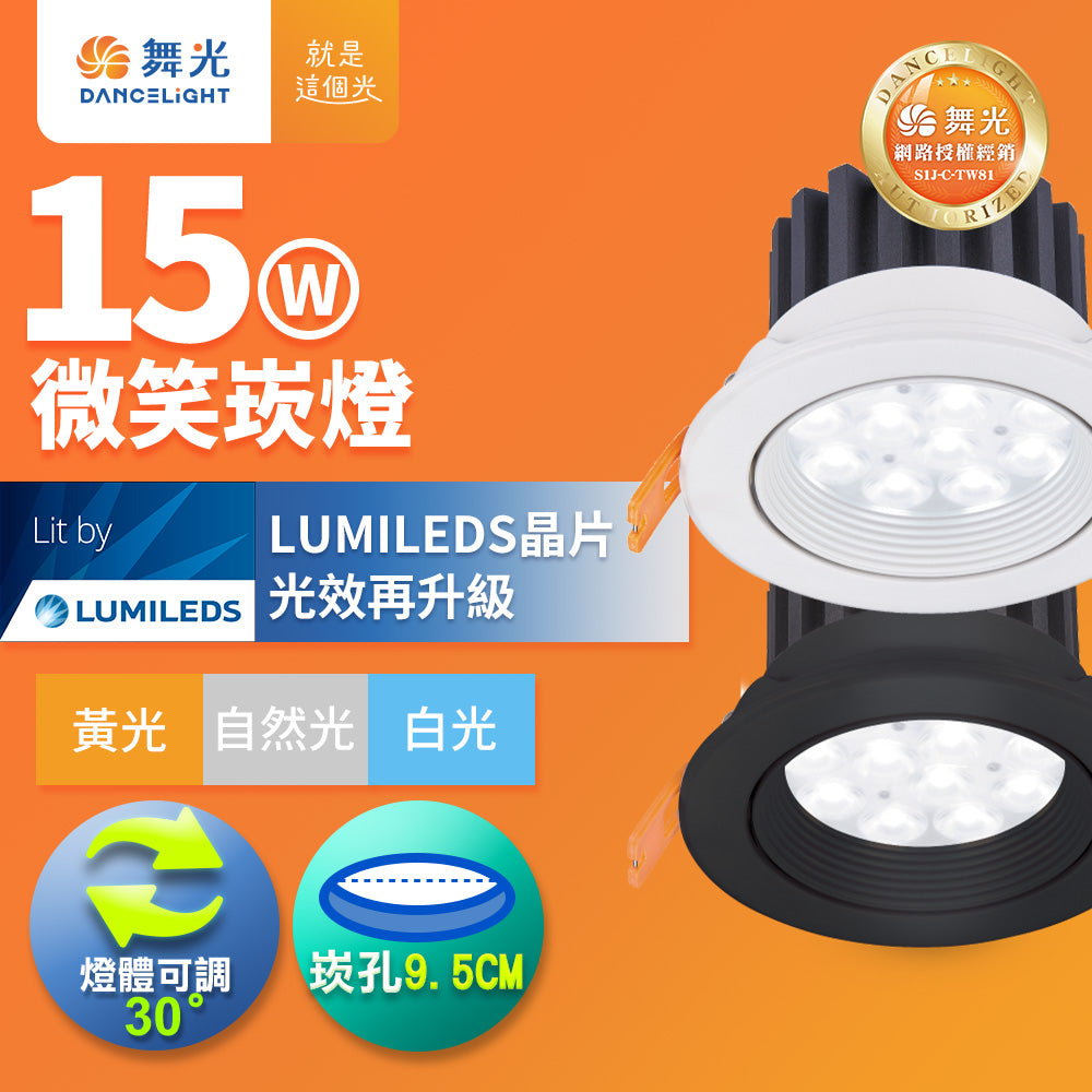 舞光DanceLight 微笑 可調角度 重點照明 5W/8W/15W LED崁燈