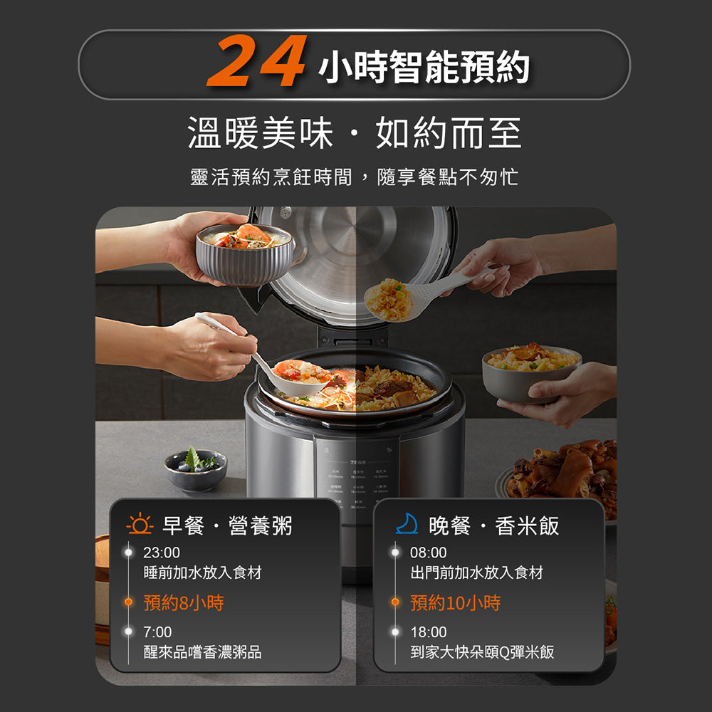 九陽JOYOUNG 智慧免洩壓電子壓力鍋 C10N-PC6G 萬用鍋/燉煮/快速烹調 不需等待手動洩壓