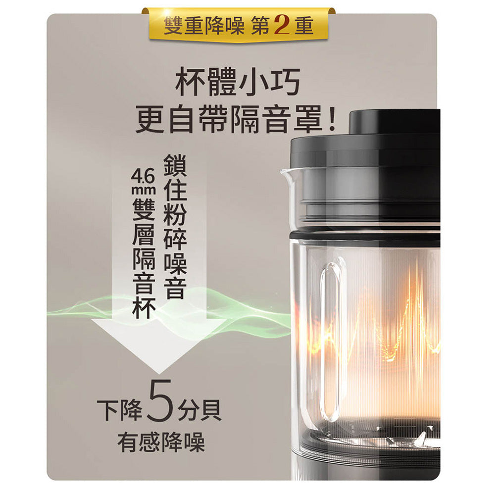 九陽JOYOUNG 多功能變頻輕音冷熱調理機 L18M-Y6G 低噪音破壁機/果汁機/濃湯機/攪拌機