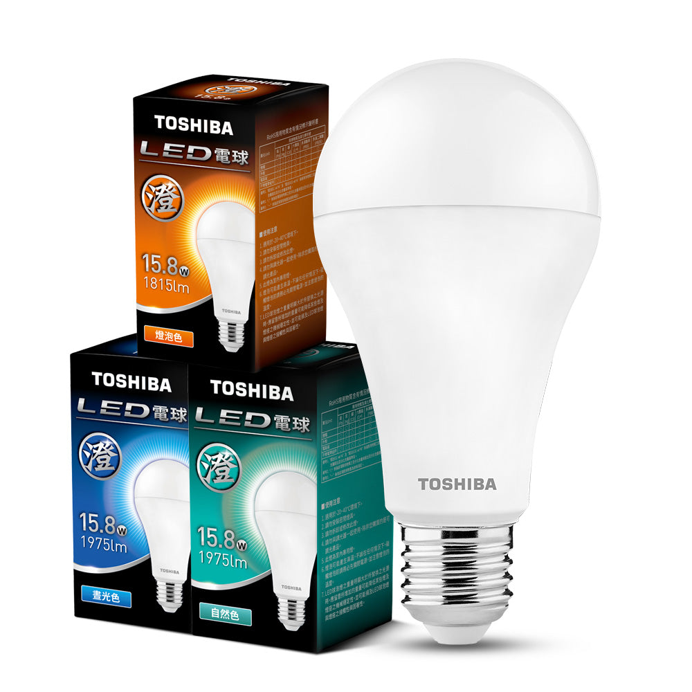 東芝TOSHIBA 澄系列 9.8W/11.8W/15.8W LED廣角燈泡 高亮省電(晝光色/燈泡色/自然色)