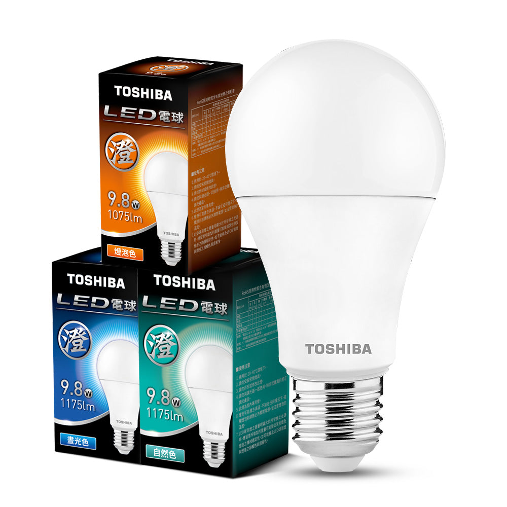 東芝TOSHIBA 澄系列 9.8W/11.8W/15.8W LED廣角燈泡 高亮省電(晝光色/燈泡色/自然色)